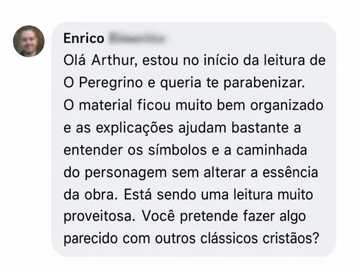 Feedback de Enrico sobre O Peregrino Explicado